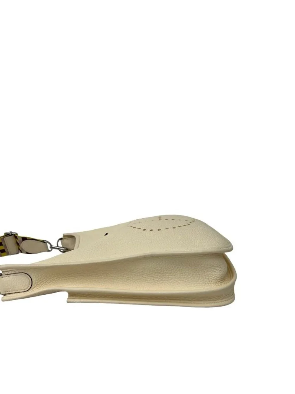 Hermes Evelyne 3 PM Taurillon Clemence Leather Shoulder Bag Crossbody Ivory